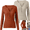 Orange, variant on Fancifize 2PC Women's Ribbed Knit V Neck Shirts Long Sleeve Lightweight Sweater Casual Pullover Tops for Fall Winter XS-XL