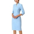 thumbnail image 4 of INSPIRE CHIC Women's Sheath Dress Zipper Collar Pencil Wear-to-Work Dress, 4 of 5