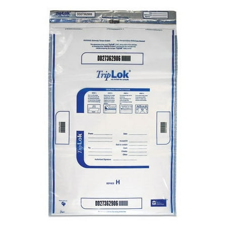 TripLOK Deposit Bag, 19 x 23, 4 mil Thick, Plastic, Clear, 50/Pack