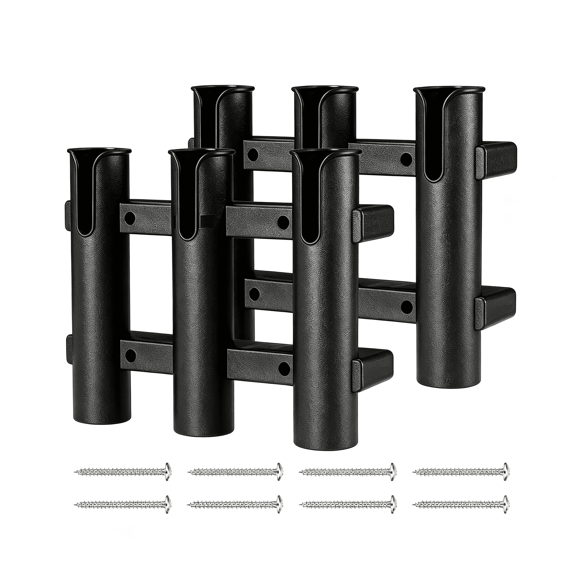 BESTSKY 2 Pcs Rod Holders for Fishing Boat with Screws | 3 Tube Wall Mounted Pole Holders Portable Boat Side Mount Rod Holder for Boat Kayak Garage Cooler Trailer