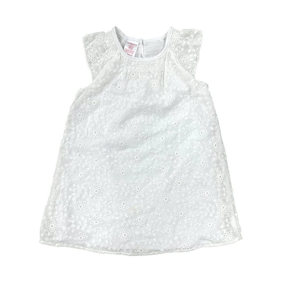 Toughskins Toddler Girls White Eyelet Embroidered Sleeveless Dress 4T