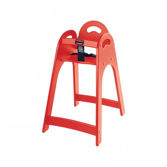 Koala Kare KB105-03 29 1/2" Stackable Plastic High Chair w/ Waist Strap, Red