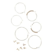 No Boundaries Stud and Hoop Earrings Set, 6-Pack, Women's