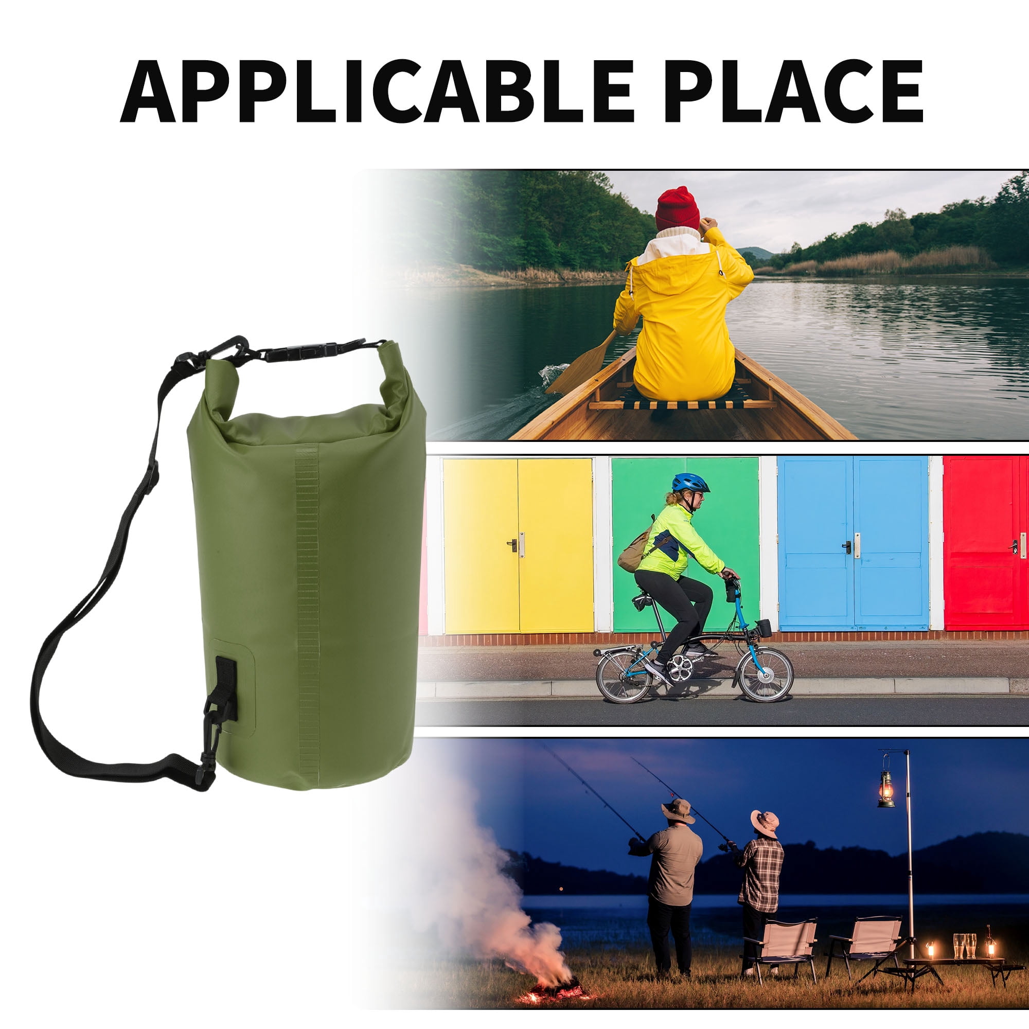 Unique Bargains Durable Waterproof Dry Bag Deep Green