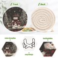 thumbnail image 7 of 6 Pcs Drink Coasters with Holder 3.94in Woven Coasters for Drinks Christmas Snowman Coaster Set for Protection Table, 7 of 7