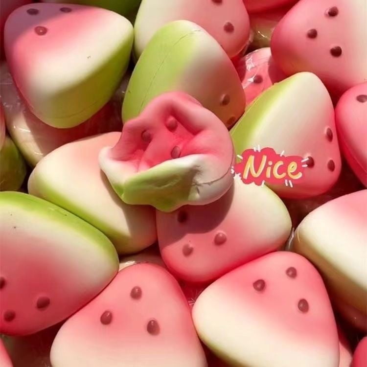 30 Pack Watermelon Squishy Stress Toys, Soft Slow Rise Squeeze Fidget Sensory Desk Toys, Cute Watermelon Slice Decompression Squishies for Stress Relief