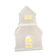 thumbnail image 3 of GUOOL Christmas Miniature House Statue Ceramic Small House Figurine with Light Christmas Decor, Desktop Ornament for Home, Festival C, 3 of 9