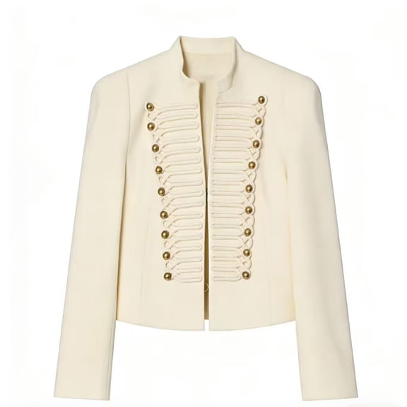 Sheghy Coat Winter for Women Fashionable Slim-fitting Button-decorated Jacket for Women's Suit Beige XS
