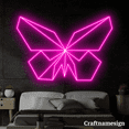 thumbnail image 2 of Craftnamesign Butterfly Geometric Neon Sign Bedroom Bar Club Wall Decor, 2 of 5