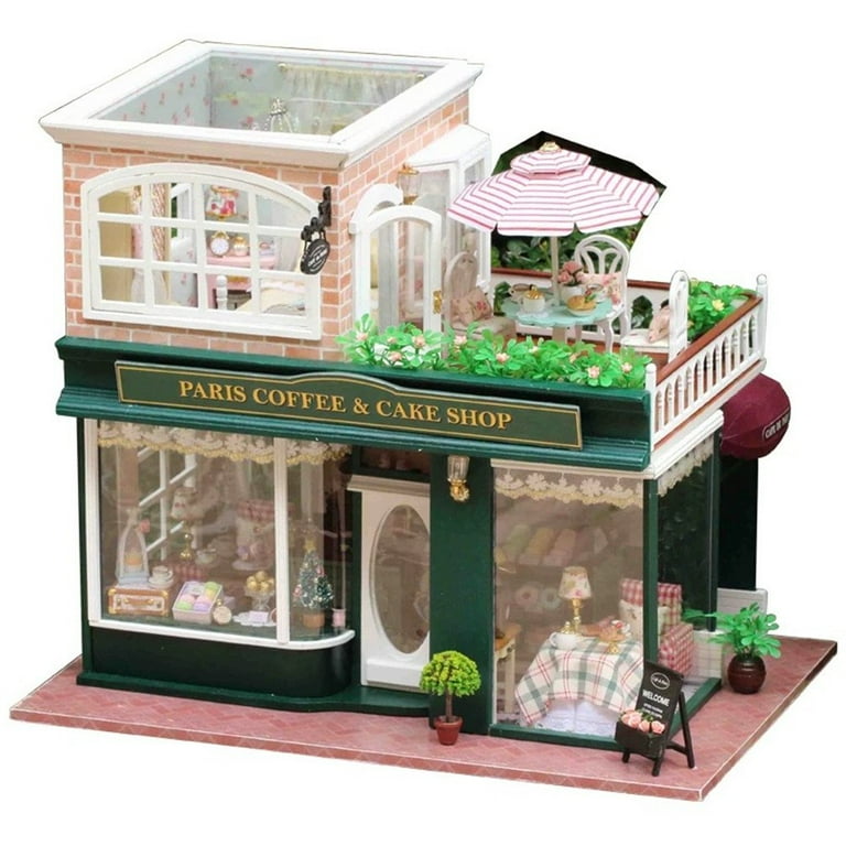 Flever Dollhouse Miniature DIY Music House Kit Manual Creative with  Furniture for Romantic Artwork Gift (Travel in Paris Cafe)