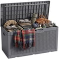 thumbnail image 1 of Homall 100-Gallon Outdoor Box Deck Plastic Resin Storage Box, Gray, 1 of 7