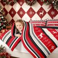 thumbnail image 3 of Erosebridal Christmas Tree Twin Comforter Sets, Vintage Abstract Bedding Set, Red White, Black Reversible, 2 Pieces, 1 Comforter and 1 Pillowcase, 3 of 7