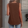 thumbnail image 6 of Kixjoy Tank Tops for Women V Neck Trendy Tank Tops Sleeveless Casual Beach Pleated Blouse Basic Cozy Baggy Shirts for Women, Brown L, 6 of 6