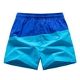 thumbnail image 3 of 2025 Mens Quick Drying Straight Loose Shorts Color Blocking Patchwork Shorts Men's Gym Shorts Blue XL, 3 of 3