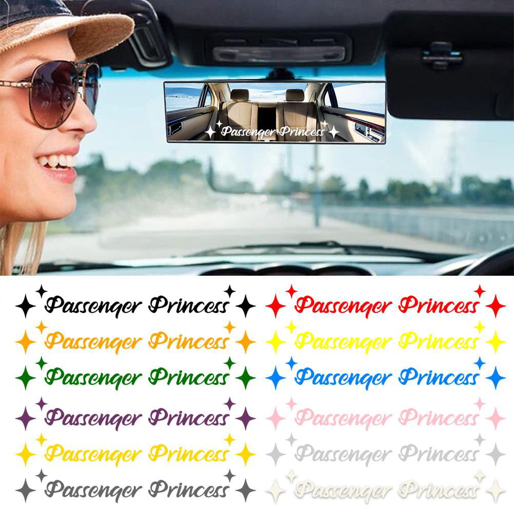 Passenger Princess Sticker,Waterproof Car Mirror Decal,Cute Stickers for  Car Window Rearview Mirror,Funny Girl Car Accessories Car Mirror Decal  Valentine Day Gift H9Z5 
