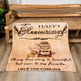 thumbnail image 3 of Wedding Anniversary for Her Him Gifts, Personalized Throw Blanket Gift, Anniversary Christmas Valentines for Wife Husband Mom Dad Gifts, 3 of 5