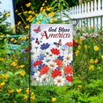 thumbnail image 5 of Patriotic Pansies Butterfly 12.5 x 18 Inch Decorative God Bless America Garden Flag, 5 of 6