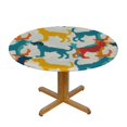 thumbnail image 3 of Orinice Colorful Dog Pattern Round Table Cover Stain Resistant Washable Indoor Outdoor Tablecloth Kitchen Dining Wedding Parties Waterproof Fabric 100% Polyester 42-46, 3 of 8