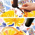 thumbnail image 4 of Outdoor Tablecloth with Umbrella Hole and Zipper Rectangle, Patio Table Cloth with Umbrella Hole, Fabric Waterproof Lemon and Leaf Tablecloth for Spring/Summer/Party/Picnic, 60" x 84", 4 of 5