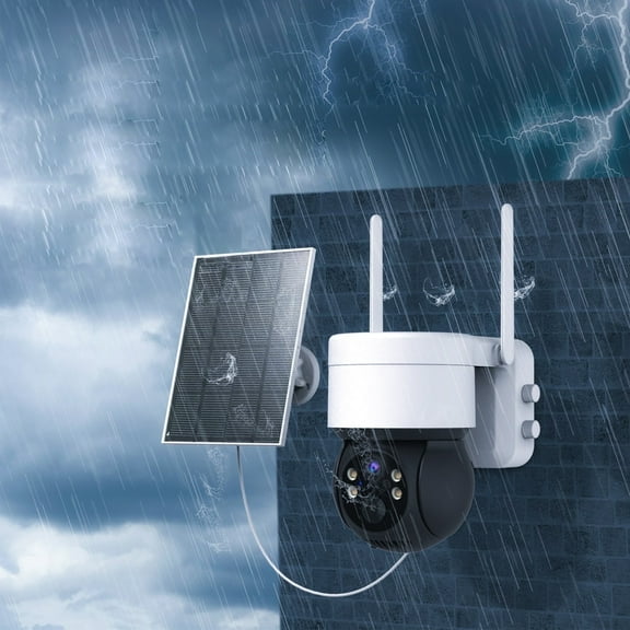 Solar Security Cameras Wireless Outdoor, 1080P WiFi Camera with Solar Panel Battery Powered Surveillance System IP65 Waterproof, Motion Sensor, 2-Way Audio, Color Night Vision, SD Card Support