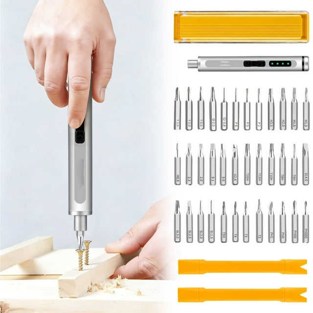 Birdeem Precision Screwdriver Set,Cordless Electric Screwdriver with Magnetic Bits,44-Piece Tool Kit for Electronics Repair,Phone Laptop Watch and Diy Projects