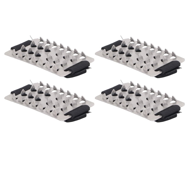 Pinza Para Hielo, Tacos Antideslizantes De Tracción Para Hielo, Gancho De Acero Inoxidable Y Patrón De Banda Elástica Ajustable, 4 Piezas Para Escalar
