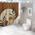 thumbnail image 7 of Orinice  Mid Century Abstract Boho Shower Curtain Set Retro Orange Shower Curtain Bathroom Set with Rugs Summer Shower Curtains for Bathroom with Carpet Bath Mat Toilet Rugs(Boho) 36x72, 7 of 7