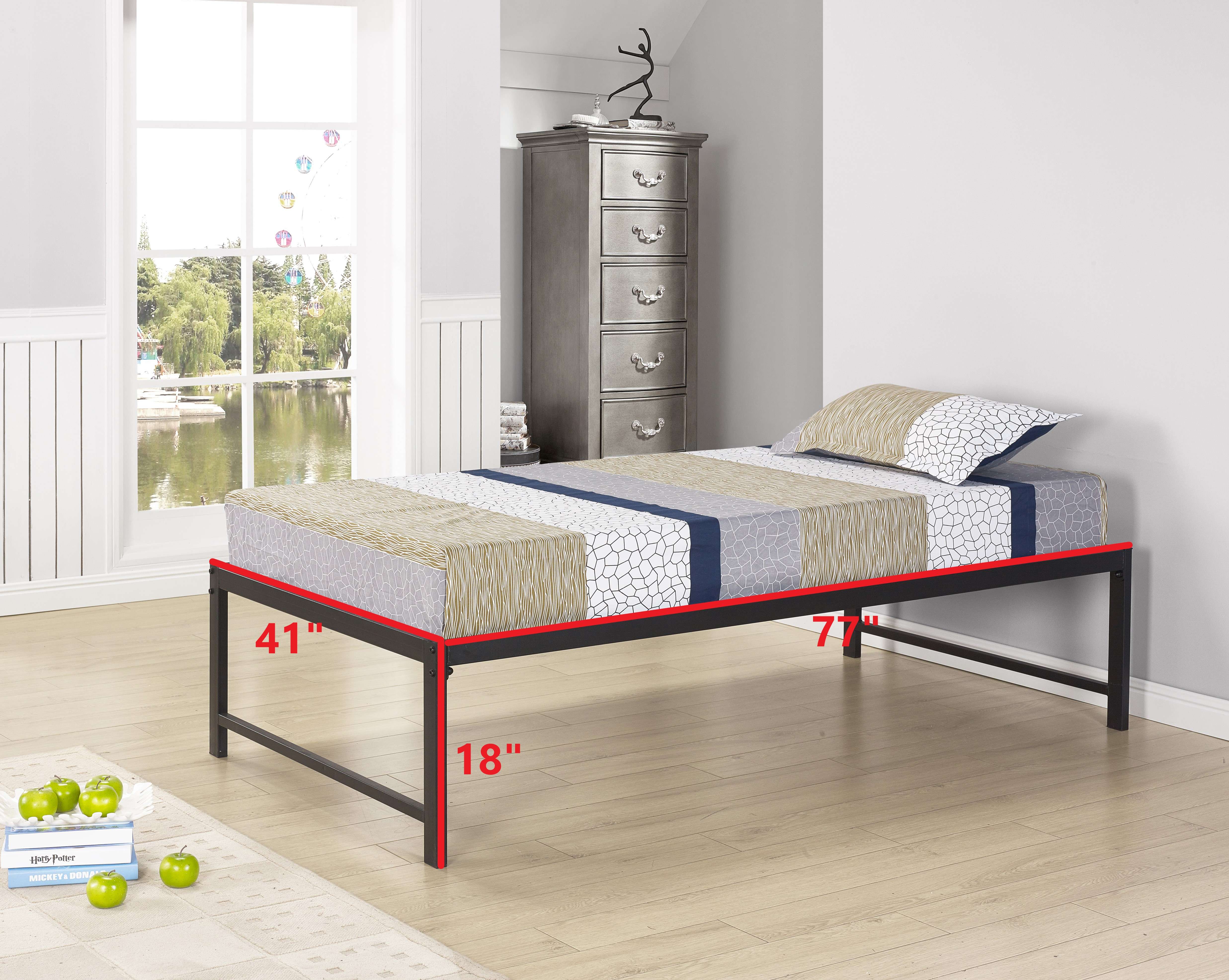 Supreme ブラック ダブルニー 32 Kings Brand Furniture Minimalist Single Twin Size Hi-Riser