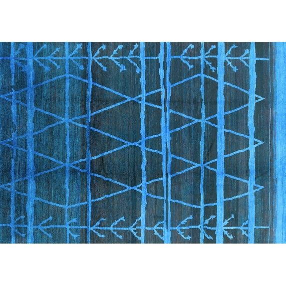 Ahgly Company Indoor Rectangle Oriental Light Blue Industrial Area Rugs, 5' x 7'