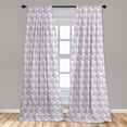thumbnail image 4 of Ambesonne Retro Curtains, Colorful Triangles Vintage, Pair of 28"x84", Soft Pink and Pale Seafoam, 4 of 4