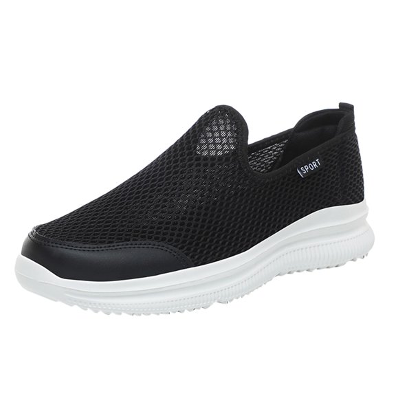 WILLBEST Mens Slip On Sneakers 9.5 Wide Fashion Summer Men Sneakers Breathable Mesh Shallow Mouth Slip On Lightweight Casual Shoes 2024
