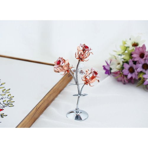 Matashi Crystal Rose Flower Tabletop Ornament Sculpture Walmart Com Walmart Com