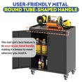thumbnail image 2 of Lockable Metal Storage Cabinet Sturdy Rolling Tool Cabinet Adjustable Shelves 29.53"x16.54"x34.65" Easy Assembly & Movement, 2 of 15