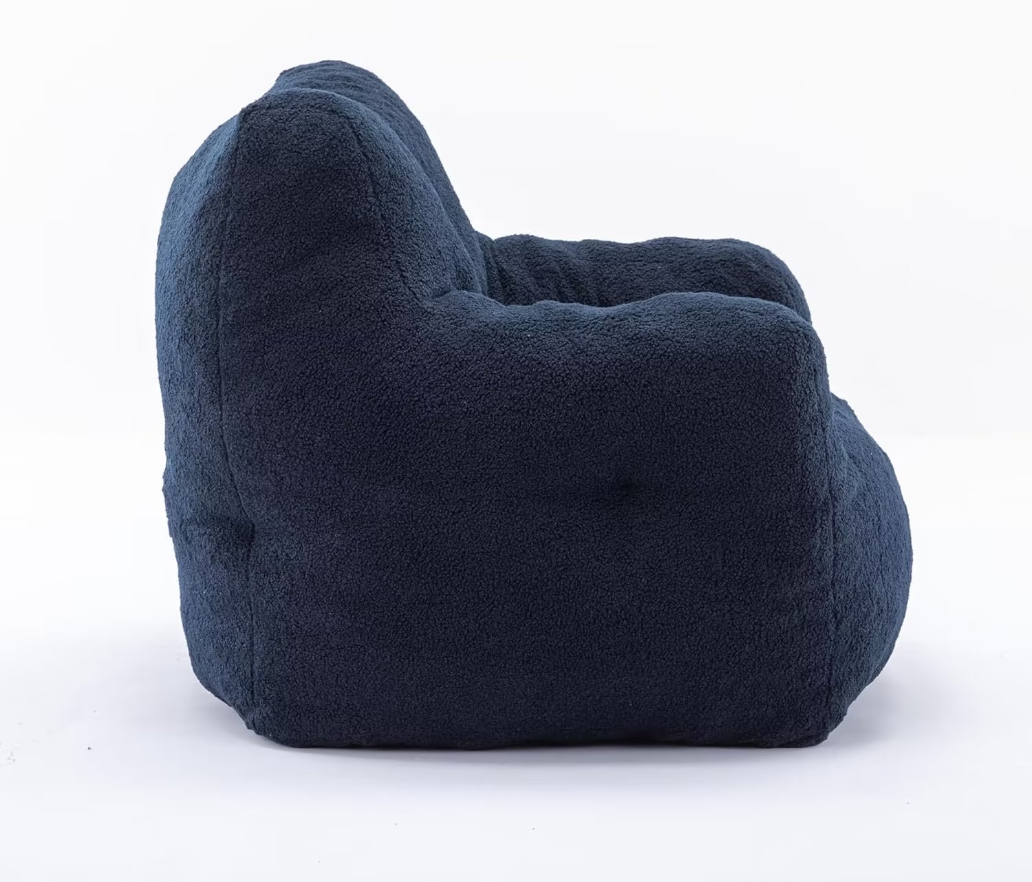 Lecut Bean Bag Chair Large Bean Bag Chair for Adults with Armrest Comfy Bean Bag Sofa with Foam Filling Fluffy Lazy Chair Soft Teddy Fabric Tufted Bean Bag for Dorm Bedroom Gaming Dark Blue