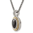 thumbnail image 5 of Shey Couture  Sterling Silver with 14K Accent 18 Inch Antiqued Checkerboard-cut Black Onyx Necklace, 5 of 5