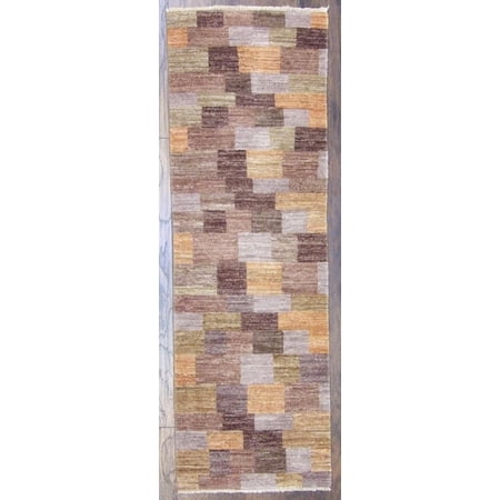 Wahi Rugs Hand Knotted Modern Gabbeh 2'6"x8'0" -w408