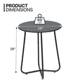 thumbnail image 2 of MoNiBloom Patio Side Table, Indoor Outdoor Steel Round End Table for Yard, Balcony, Garden, Living Room, Bedroom, Black, 2 of 8