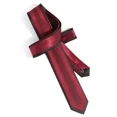 thumbnail image 4 of Yongchuantie Men's Striped Necktie Black Red Retro Geometric Pattern 2.36 Inches Slim Woven Tie + Gift Box, 4 of 7