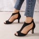 thumbnail image 1 of Sandalias de playa Femenina Zapatos para mujeres Medio Color sólido Sandalias espalda Pombras vestidas de vestir, 1 of 8
