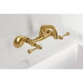 thumbnail image 3 of Kingston Brass KS312SB Kingston Double-Handle Wall Mount Bar Faucet, Brushed Brass, 3 of 7