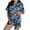 Blue, variant on Halloween Womens Silk Pajamas Set 2 Piece Button Down Short Sleeve Shorts Pjs Set Pink Skull Pumpkin Sets Loungewear Soft Comfy Collar Gothic Sleepwear with Pockets