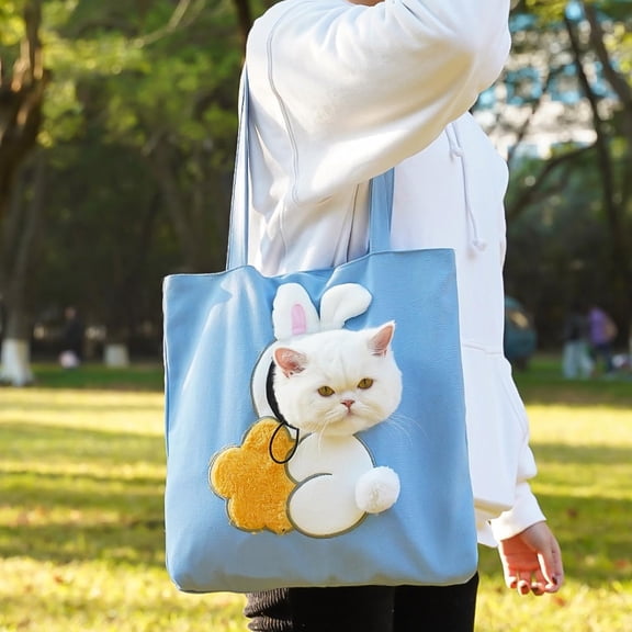 Paw Peek Bag, Breathable Pet Canvas Shoulder Carrier, Cat Dog Tote
