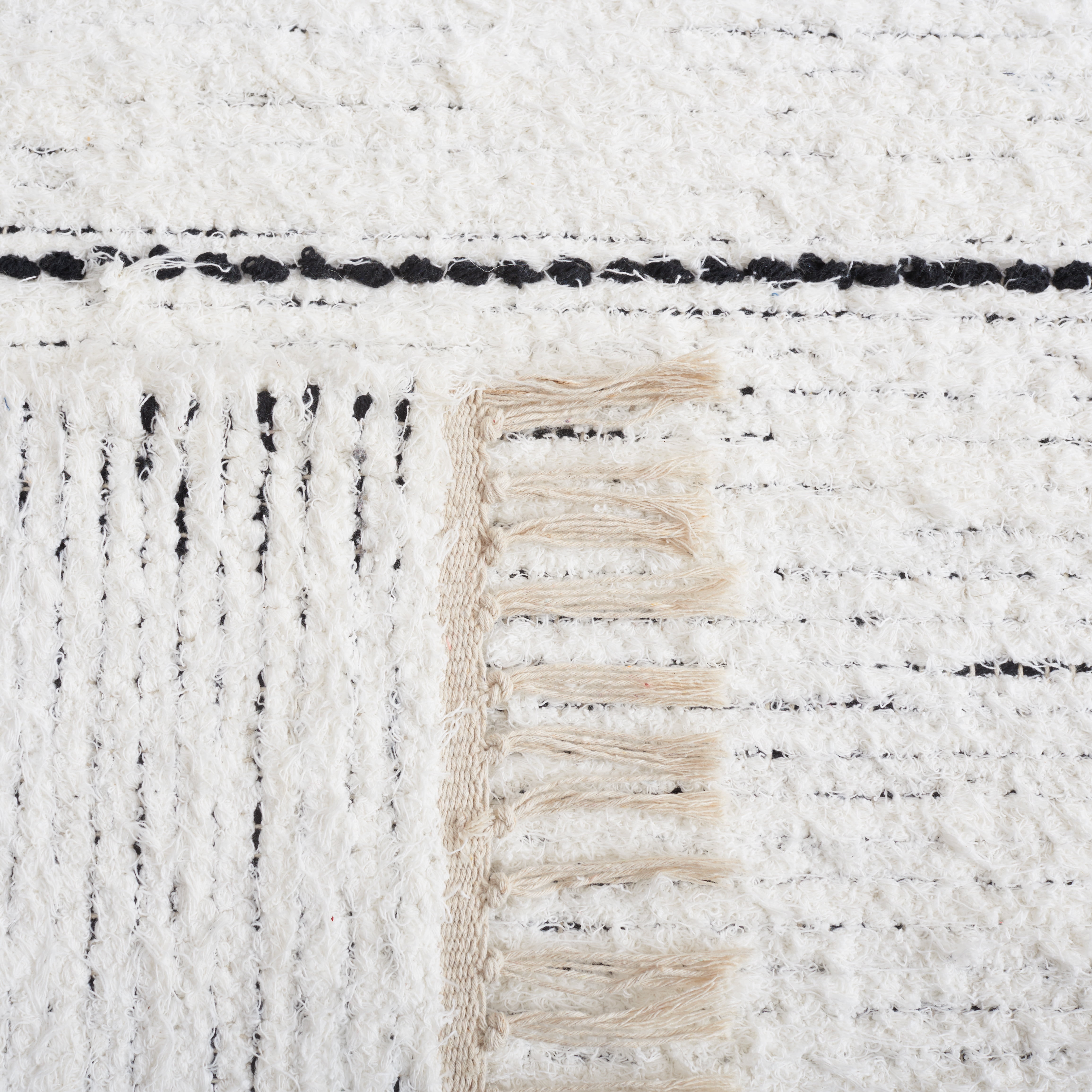 SAFAVIEH Casablanca John Geometric Cotton Area Rug, Ivory/Black, 8' x 10'