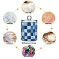 thumbnail image 6 of Yayeee 2 Pack Qtip Holder Bathroom Cotton Swab Canister with Lid Clear Dispenser Set, Blue and Gray Plaid Pattern, 6 of 6