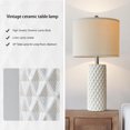 thumbnail image 3 of 26" Vintage White Table Lamps Set of 2 - Ideal for Living Room, Night Stands, Bedside & End Tables in Bedroom, 3 of 8
