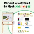 thumbnail image 4 of Foldable Kids Painting Easel Double Sided Chalkboard & Magnetic Whiteboard Wooden Art Easel Adjustable Height with Accessories Gift for Toddlers and Kids Ages 3-8, 4 of 7