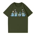 thumbnail image 4 of Pop cazadora para niña Demo-n Hunters Round-Neck Printed Anime Trio Poster T Shirt （Army Green）, 4 of 4