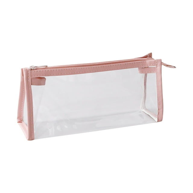Clearance!Back-to-School Essentials Transparent Waterproof Cosmetic Bags Zipper Pencil Bag Pencil Case Portable Travel Toiletry Pouch
