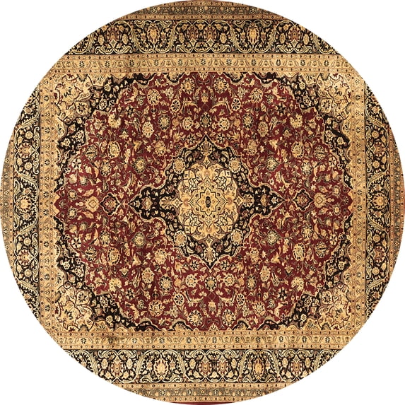 Ahgly Company Indoor Round Persian Brown Traditional Area Rugs, 7' Round