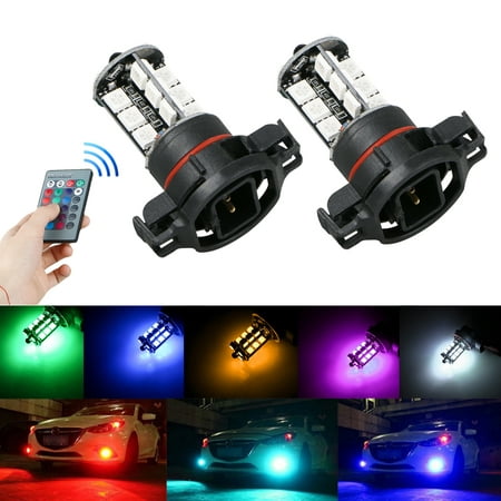 5202 H16 27-SMD IR Remote Multi-Color RGB LED Bulbs Car Driving DRL Fog (Best 5202 Led Bulb)